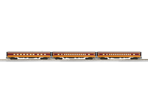 Lionel 2427410 Milwaukee Road 18-inch aluminum passenger car three-pack