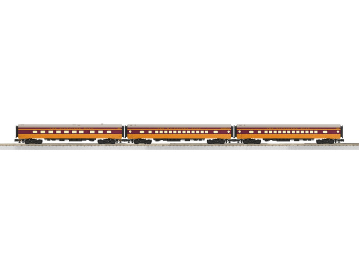Lionel 2427410 Milwaukee Road 18-inch aluminum passenger car three-pack