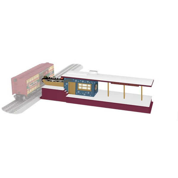 Lionel 2429100 Polar Express operating freight terminal with conveyor; shown boxcar and track not included