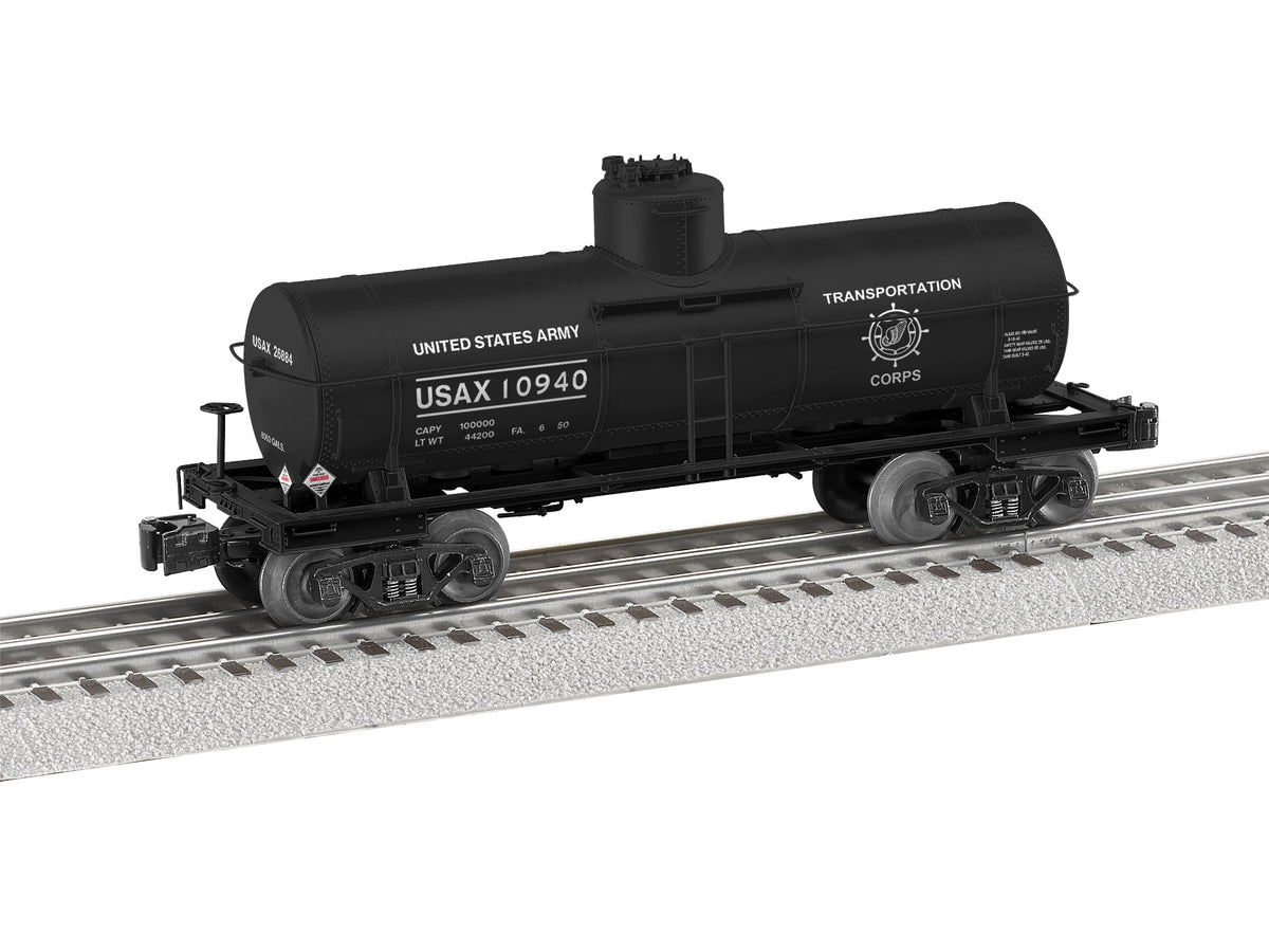 Lionel 2526260 United States Army 8000-gallon tank car USAX 10940, black Transportation Corps livery