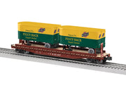 Lionel 2526370 Chicago and North Western TOFC flatcar CNW 44017 with two Piggy-Back Freight Service trailers