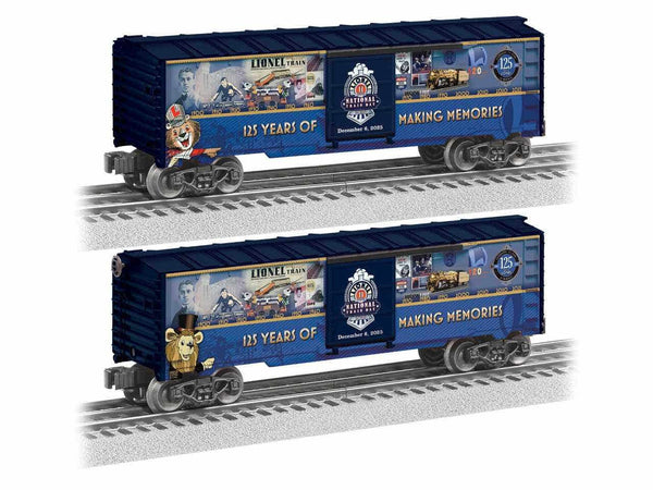 Lionel 2538510 2025 National Lionel Train Day boxcar, both sides of the single car shown