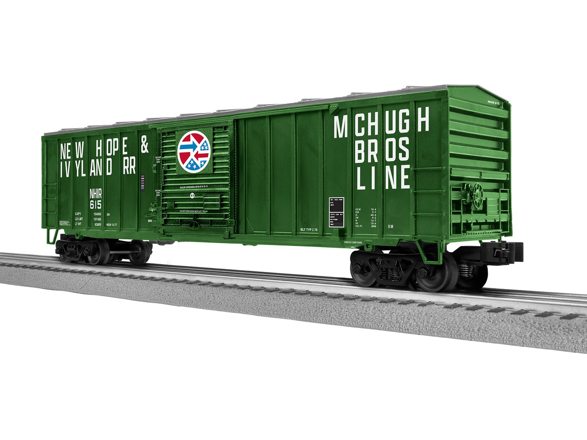 Lionel 2542330 New Hope and Ivyland ACF 50-foot boxcar NHIR 615, green McHugh Bros. Line livery