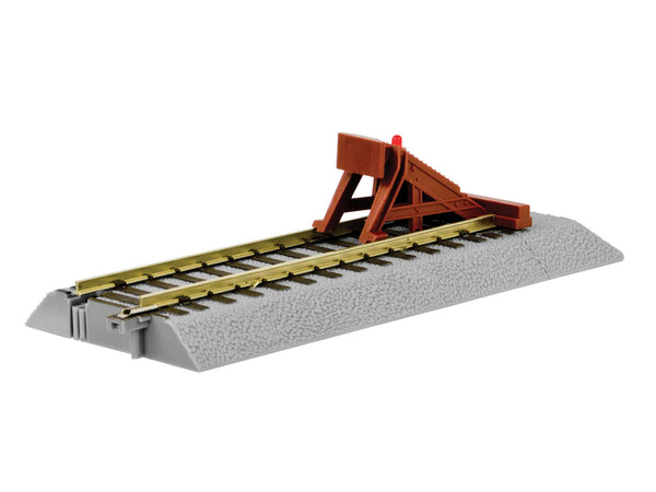 Lionel American Flyer 6-49866 FasTrack straight track with lighted bumper, 2-pack