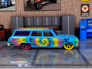Loose Hot Wheels - 1964 Chevy Nova Station Wagon - Blue Art Car