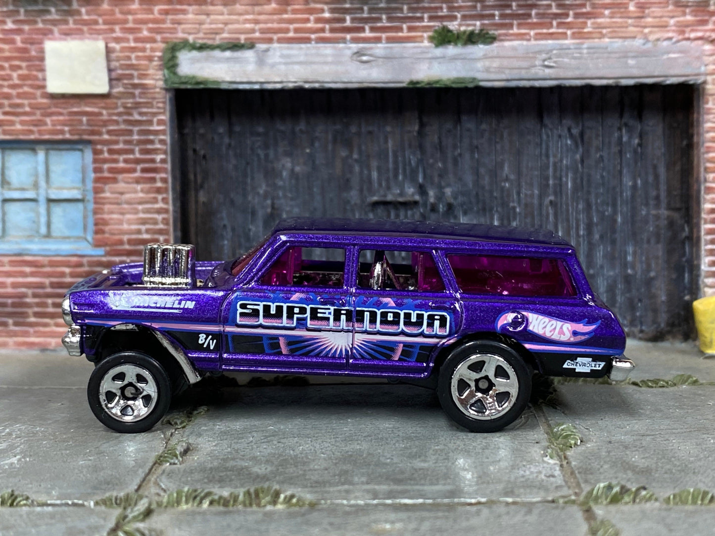 Loose Hot Wheels - 1964 Chevy Nova Station Wagon Gasser - Purple Supernova