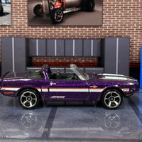 Loose Hot Wheels - 1969 Ford Mustang Shelby GT500 - Purple and White