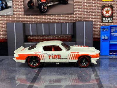 Loose Hot Wheels - 1970 Chevy Camaro RS - KOKOMO Fire Department White and Red