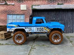 Loose Hot Wheels - 1970 Dodge Power Wagon 4X4 - Blue and White