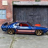 Loose Hot Wheels - 1971 Dodge Challenger - Blue Stars and Stripes