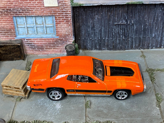Loose Hot Wheels - 1971 Plymouth GTX - Orange and Black