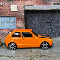 Loose Hot Wheels - 1973 Honda Civic Custom - Orange and Black