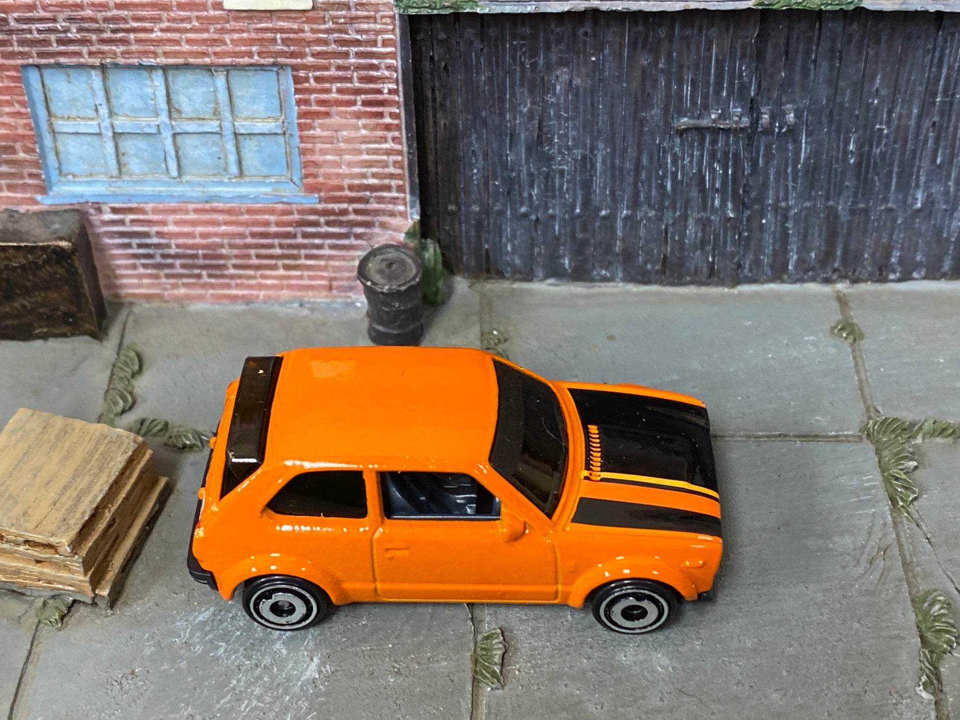 Loose Hot Wheels - 1973 Honda Civic Custom - Orange and Black