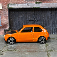 Loose Hot Wheels - 1973 Honda Civic Custom - Orange and Black