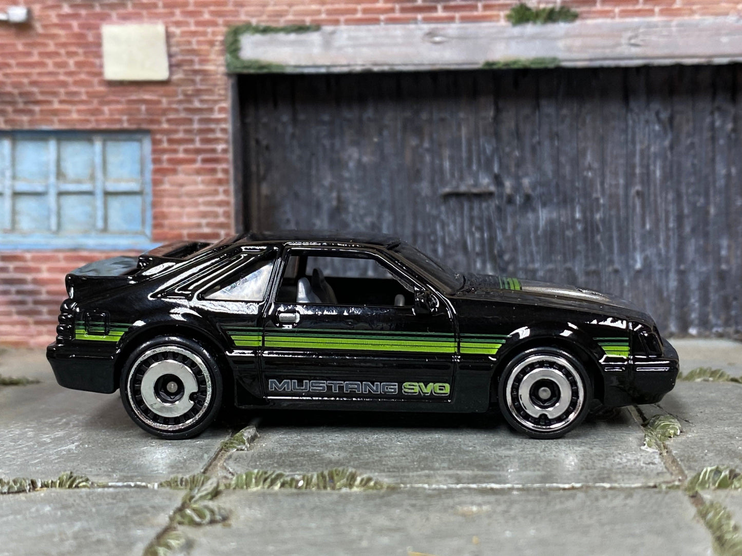 Loose Hot Wheels - 1984 Ford Mustang SVO - Black, Silver and Green