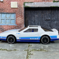 Loose Hot Wheels - 1984 Pontiac Firebird - White and Blue