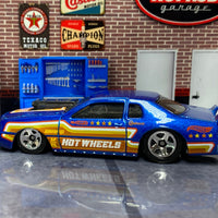 Loose Hot Wheels - 1986 Ford T-Bird Pro Stock Drag Car - Blue with Stripes