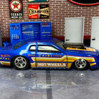 Loose Hot Wheels - 1986 Ford T-Bird Pro Stock Drag Car - Blue with Stripes