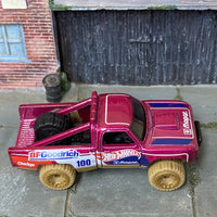 Loose Hot Wheels - 1987 Dodge D100 Baja Race Truck - Pink