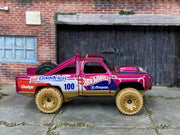 Loose Hot Wheels - 1987 Dodge D100 Baja Race Truck - Pink