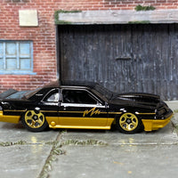 Loose Hot Wheels - 1988 Ford T-Bird Pro Stock Drag Car - Black and Gold