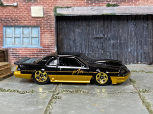 Loose Hot Wheels - 1988 Ford T-Bird Pro Stock Drag Car - Black and Gold