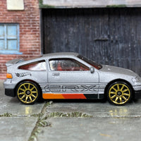 Loose Hot Wheels - 1988 Honda CRX - Primer Gray, Red, Orange and Black