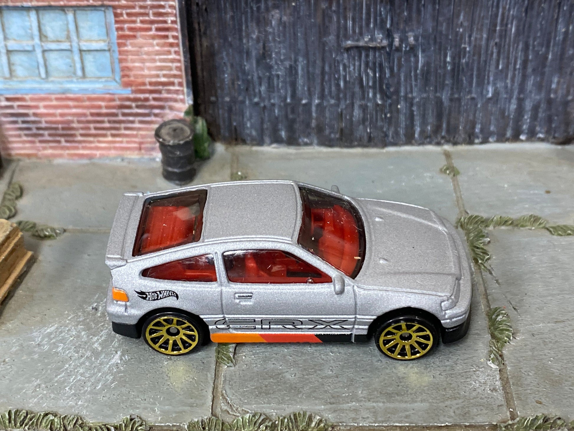 Loose Hot Wheels - 1988 Honda CRX - Primer Gray, Red, Orange and Black