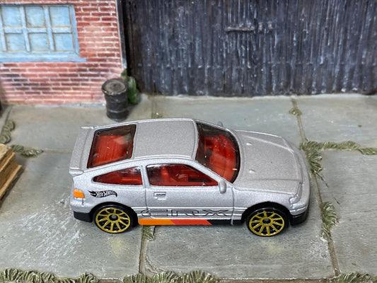 Loose Hot Wheels - 1988 Honda CRX - Primer Gray, Red, Orange and Black