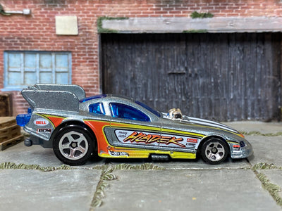 Loose Hot Wheels - 2010 Ford Mustang Funny Car Dragster - Silver