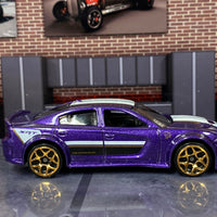 Loose Hot Wheels - 2020 Dodge Charger Hellcat - Purple and White