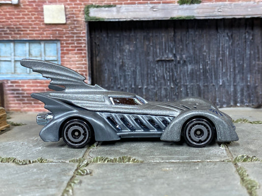 Loose Hot Wheels - Batman Batmobile Batman Forever Car - Gray