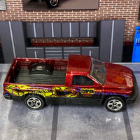 Loose Hot Wheels - Dodge Ram 1500 - Dark Red with Graphics