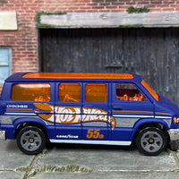 Loose Hot Wheels - Dodge Van - Blue and Orange Hot Wheels