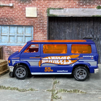 Loose Hot Wheels - Dodge Van - Blue and Orange Hot Wheels