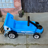 Loose Hot Wheels - Draggin' Wagon -Light blue and White Hot Wheels