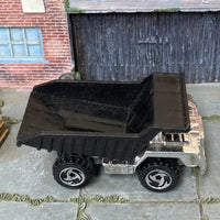 Loose Hot Wheels - Dump Truck - Chrome and Black