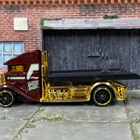 Loose Hot Wheels - Fast Bed Hauler Car Hauler - Burgundy and Gold