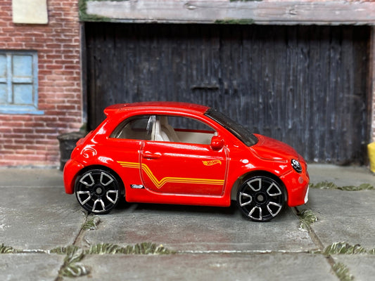 Loose Hot Wheels - Fiat 500e - Red and Orange