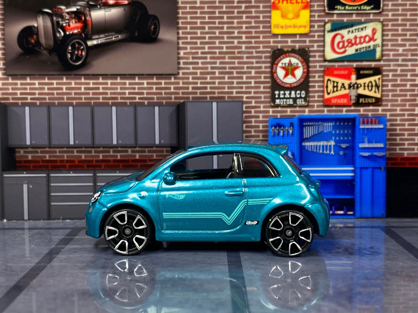 Loose Hot Wheels - Fiat 500e - Teal