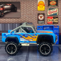 Loose Hot Wheels - Ford Bronco 4×4 - Blue with Flames