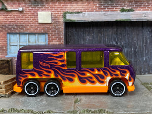 Loose Hot Wheels - GMC Motor Home - Purple and Orange with Flames
