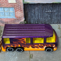 Loose Hot Wheels - GMC Motor Home - Purple and Orange with Flames