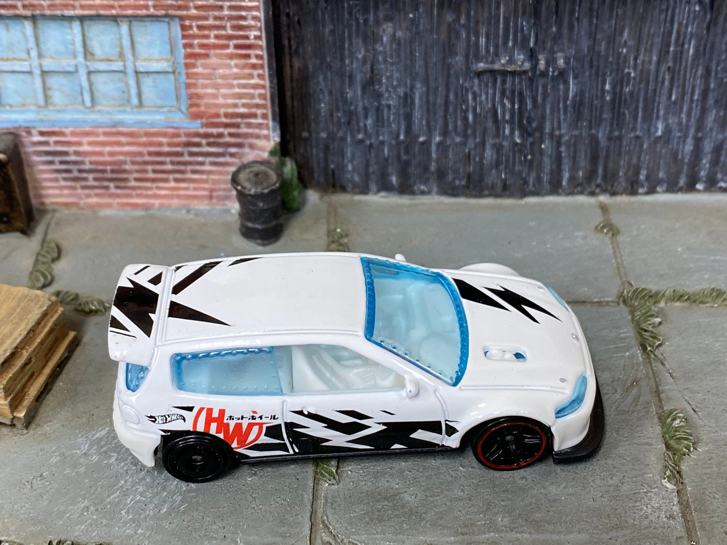 Loose Hot Wheels - Honda Civic Custom - White and Black