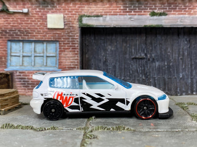 Loose Hot Wheels - Honda Civic Custom - White and Black