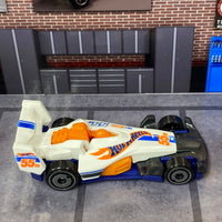 Loose Hot Wheels - HW 4 Trac - White, Orange and Blue Hot Wheels