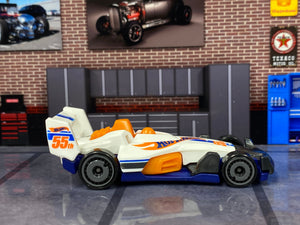 Loose Hot Wheels - HW 4 Trac - White, Orange and Blue Hot Wheels