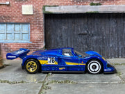 Loose Hot Wheels - Mazda 787B Race Car - Blue and Yellow Goodyear