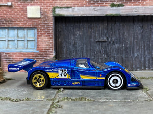 Loose Hot Wheels - Mazda 787B Race Car - Blue and Yellow Goodyear