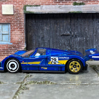 Loose Hot Wheels - Mazda 787B Race Car - Blue and Yellow Goodyear